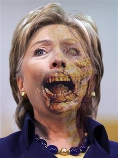 Hasil gambar untuk hillary clinton zombie face